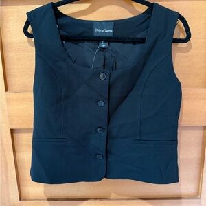Christian Lacroix Black Tailored Button-Front Vest
